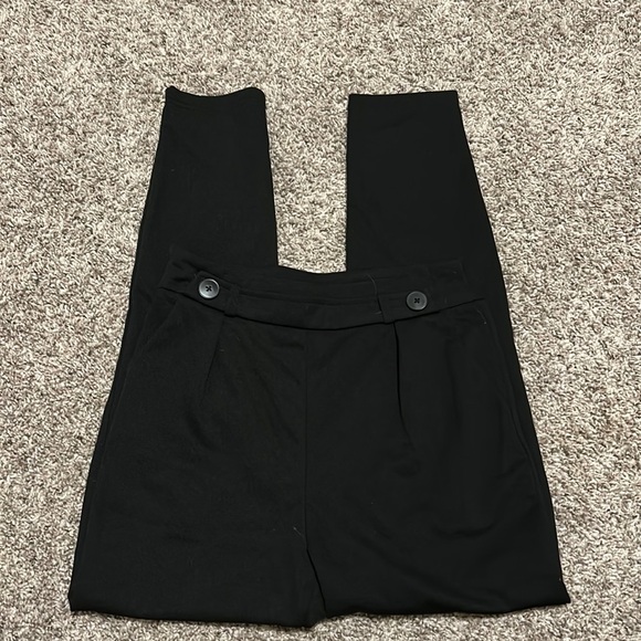 Black skinny button tapered dress pants - Picture 1 of 4